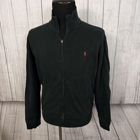 Polo Ralph Lauren Other - VTG Polo Ralph Lauren Men's Large Black 100% Cotton Full Zip Jacker